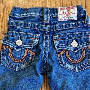 Authentic True Religion World Tour Toddler Unisex Thick Stitch Flare Jeans Sz 2
